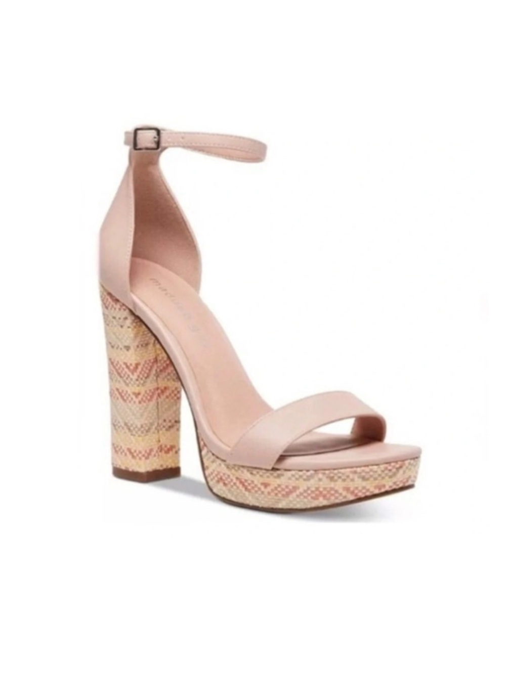 Madden Girl Suzy Open Toe Platform Dress Heeled Sandal Natural Raffia Size 9 NWT